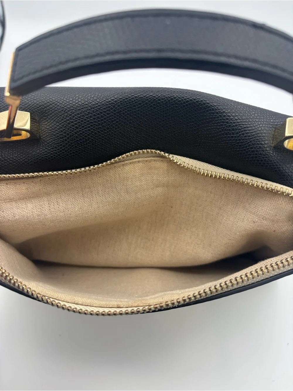 Zara Classic Top-Handle Satchel - Black & Cream (missing crossbody strap)